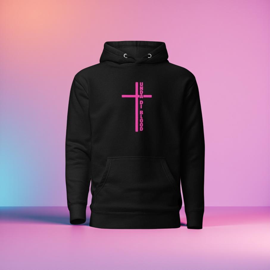 Cross Adjacent to Unda Di Blood Fushia Print Unisex Hoodie