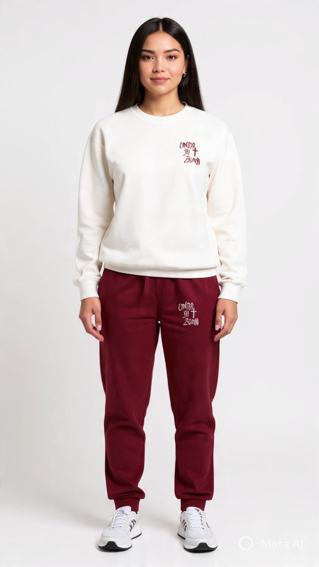 A CEO'S Created Font Unda Di Blood Maroon color Embroidery Unisex Premium Sweatshirt