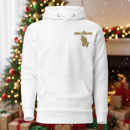 Introducing the Brand Unda Di Blood A Praying Hand Embroidery Unisex Hoodie