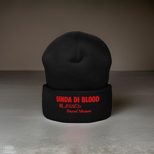 Red Blessed Beyond Measure Cuffed Beanie