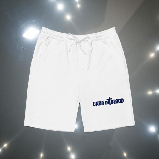 The Cross/Unda Di Blood Navy Print fleece shorts