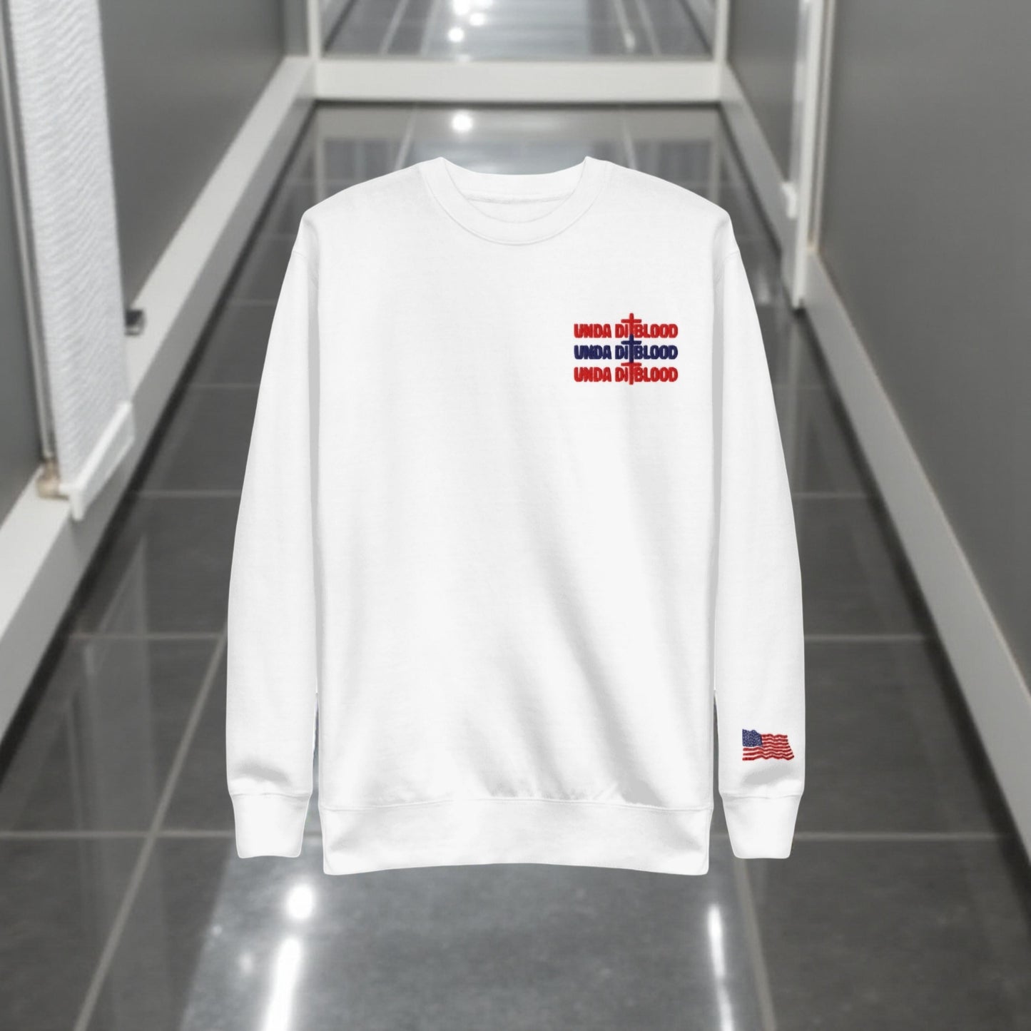 Country Collection Unda Di Blood Embroidery Unisex Premium Sweatshirt