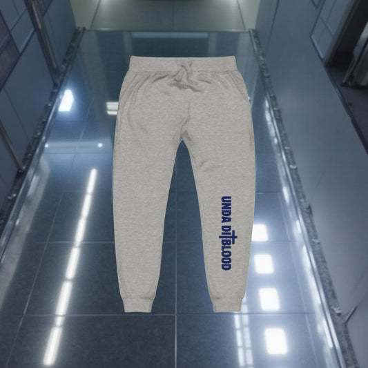 The Navy Print Cross/Unda Di Blood unisex fleece sweatpants