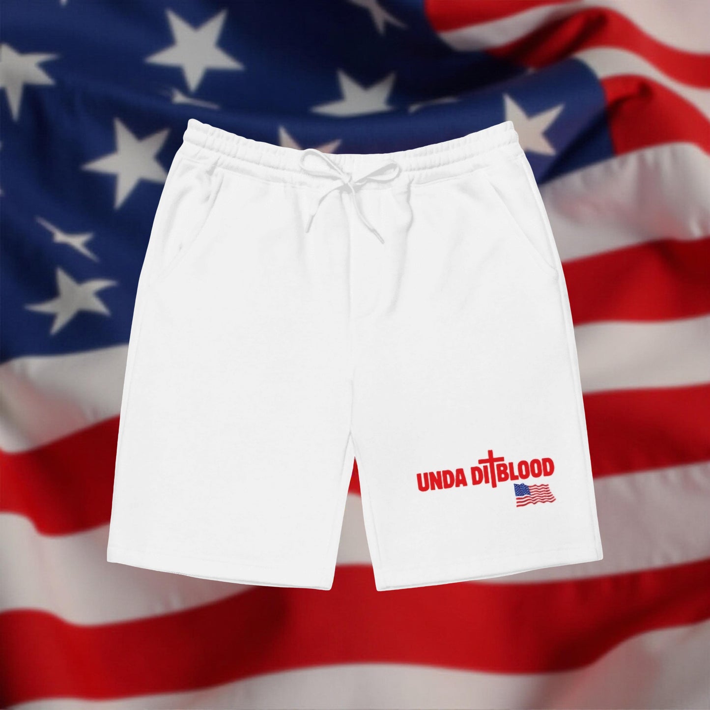 Country Collection USA Flag Unda Di Blood  fleece shorts