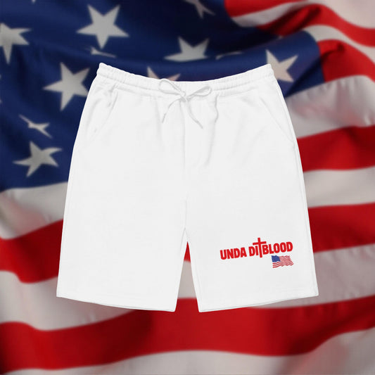Country Collection USA Flag Unda Di Blood  fleece shorts
