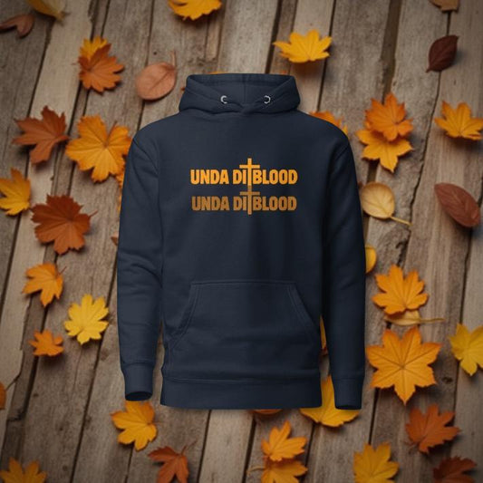 Fall Unda Di Blood Navy Unisex Hoodie Print on the back