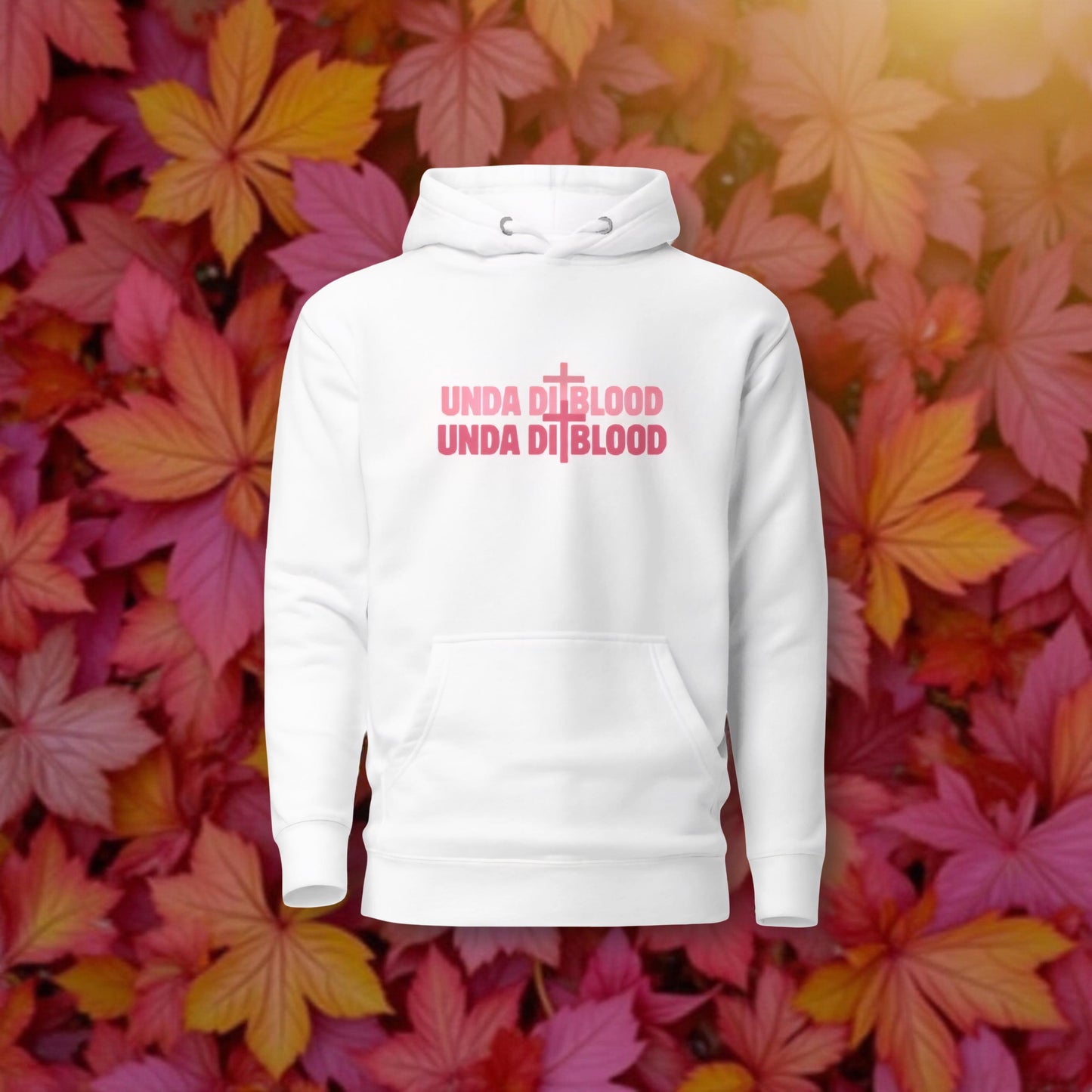 Fall Pink Unda Di Blood Unisex Hoodie Print on the back