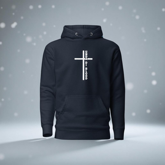 Cross Adjacent to Unda Di Blood White Print Unisex Hoodie