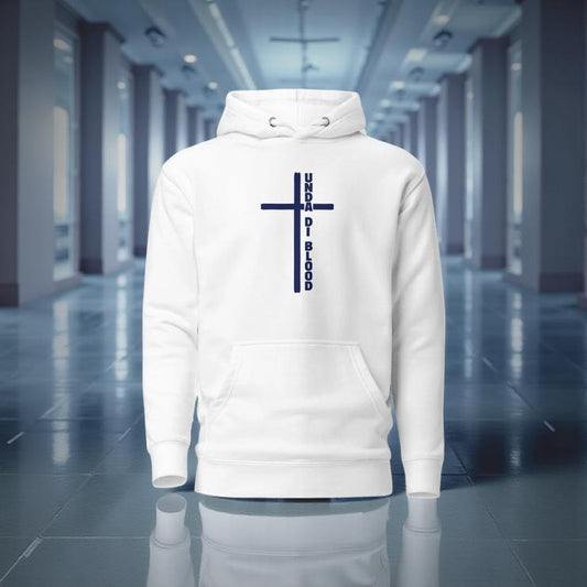 Cross Adjacent to Unda Di Blood Navy Print Unisex Hoodie