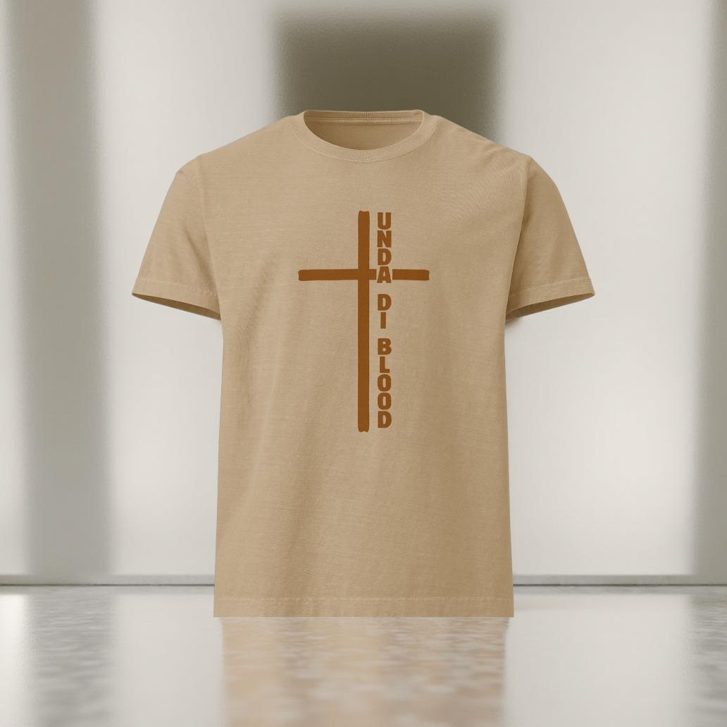 Cross Adjacent to Unda Di Blood Brown Print Unisex oversized t-shirt Print on the back