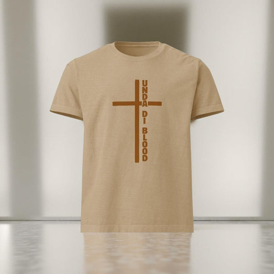 Cross Adjacent to Unda Di Blood Brown Print Unisex oversized t-shirt Print on the back