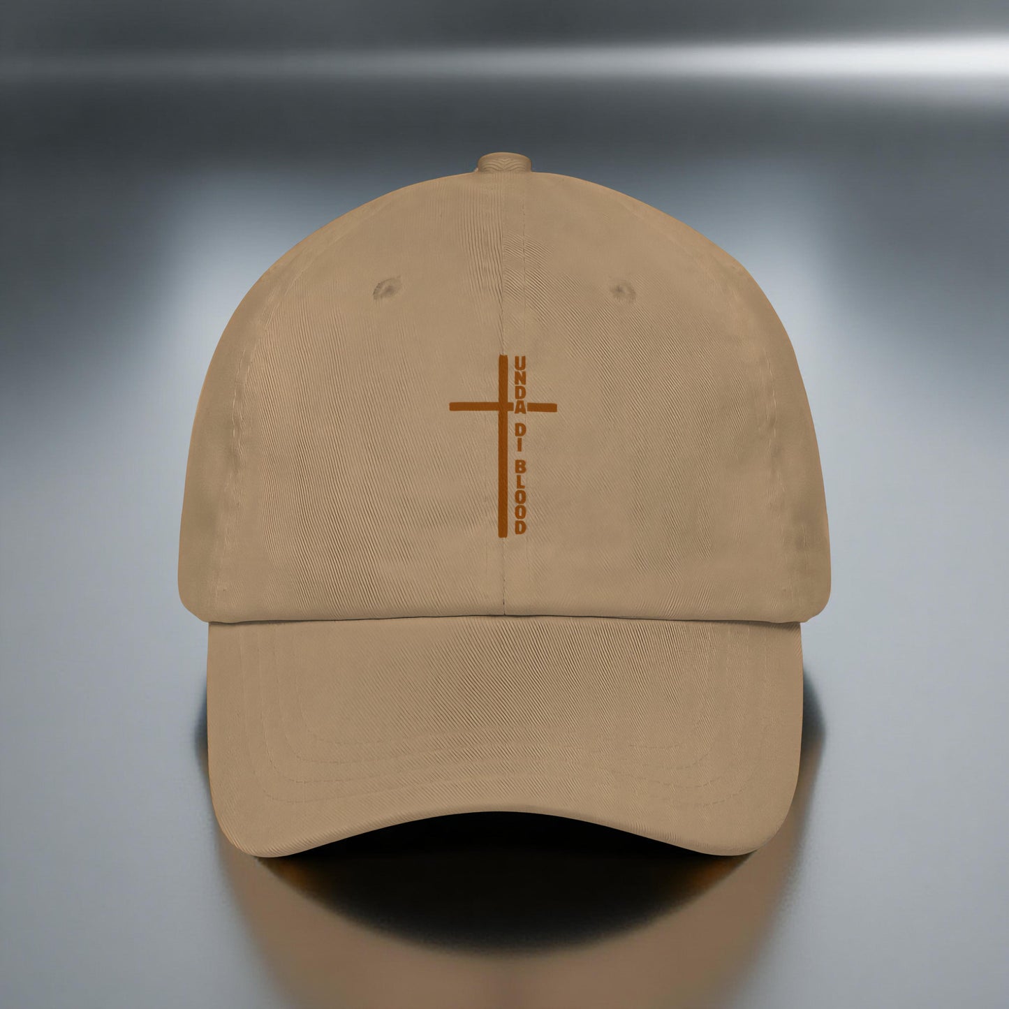 Cross Adjacent to Unda Di Blood Dad hat Brown Print