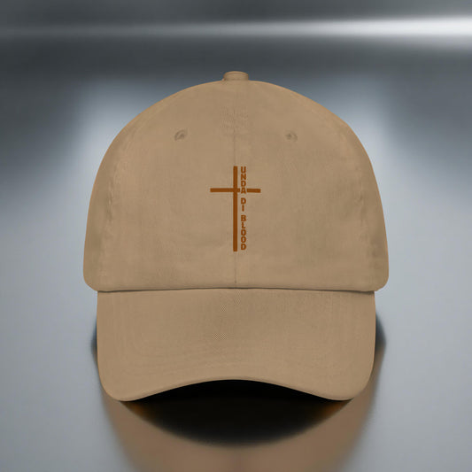 Cross Adjacent to Unda Di Blood Dad hat Brown Print