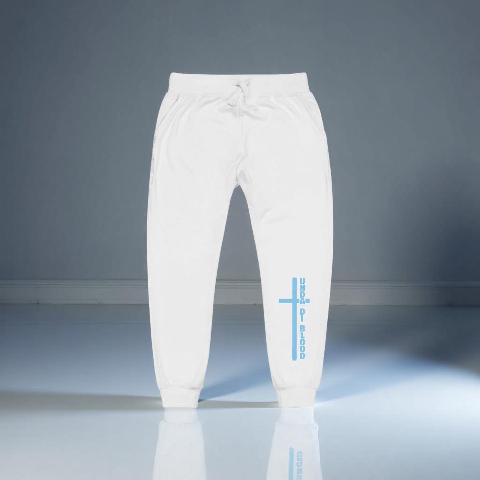 Cross Adjacent to Unda Di Blood Teal Print Unisex fleece sweatpants