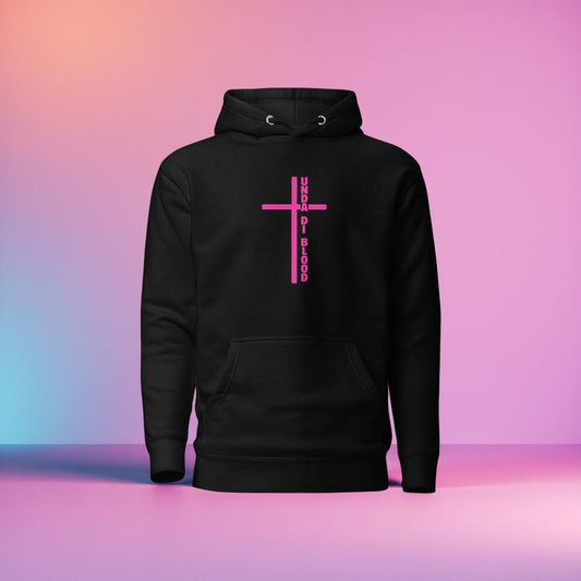 Cross Adjacent to Unda Di Blood Fushia Print Unisex Hoodie