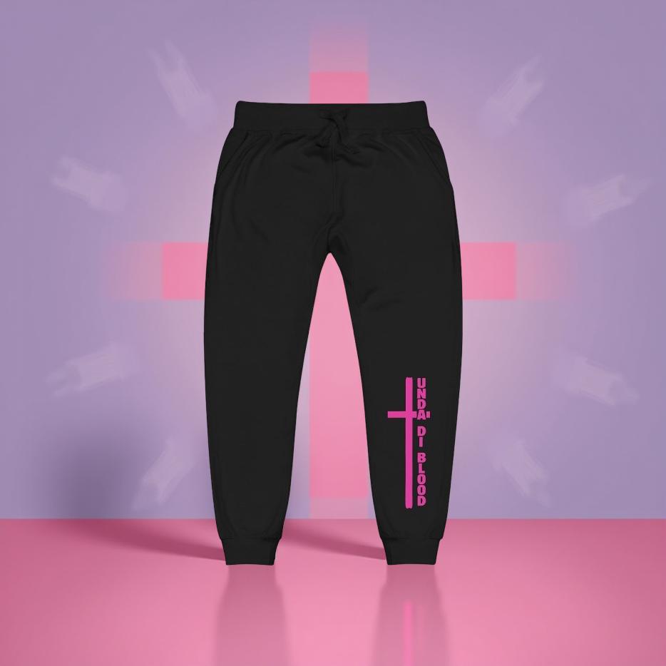 Cross Adjacent to Unda Di Blood Fushia Print Unisex fleece sweatpants