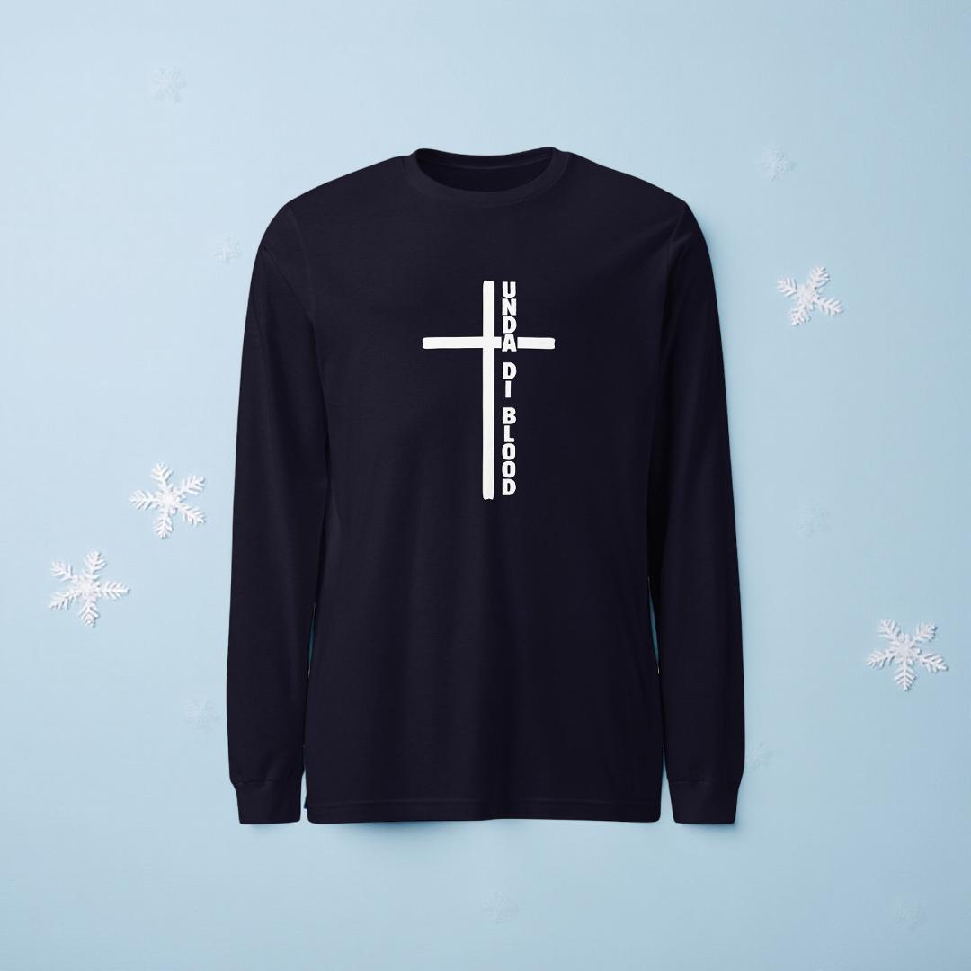 Cross Adjacent to Unda Di Blood White Print Unisex Long Sleeve Tee