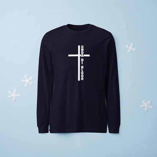 Cross Adjacent to Unda Di Blood White Print Unisex Long Sleeve Tee
