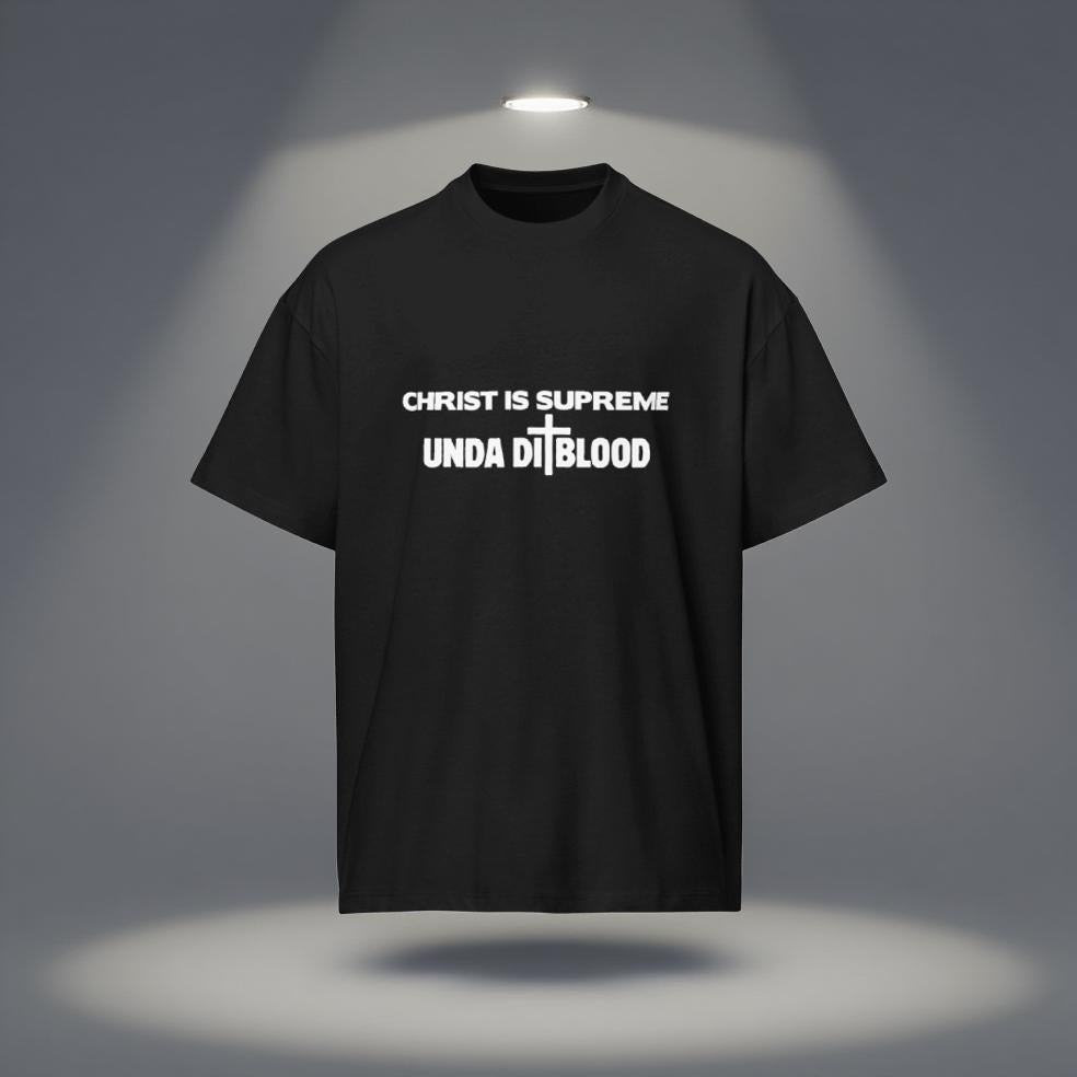 A Christ Is Supreme Unda Di Blood Print Men’s box tee