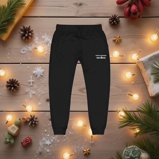 A Christ Is Supreme Unda Di Blood Embroidery Unisex Premium fleece sweatpants