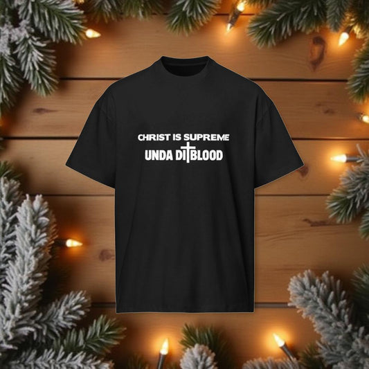 A Christ Is Supreme Unda Di Blood Print Men’s box tee