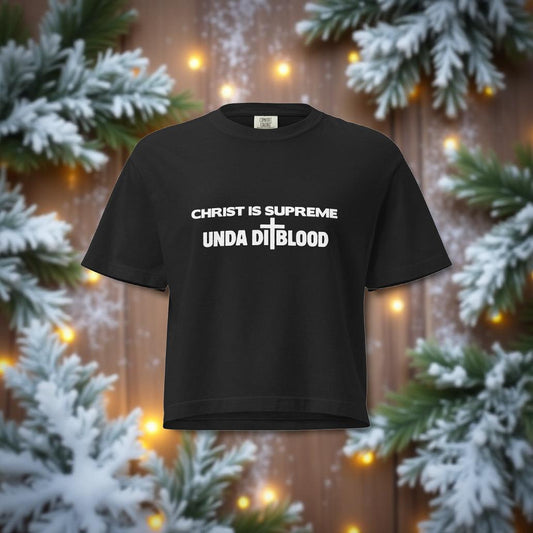 A Christ Is Supreme Unda Di Blood Print Women’s heavyweight boxy tee