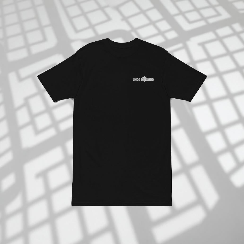 Pray Without Ceasing Embroidery Unda Di Blood Print on the Back Men’s Premium heavyweight tee