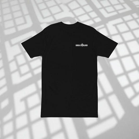 Pray Without Ceasing Embroidery Unda Di Blood Print on the Back Men’s Premium heavyweight tee