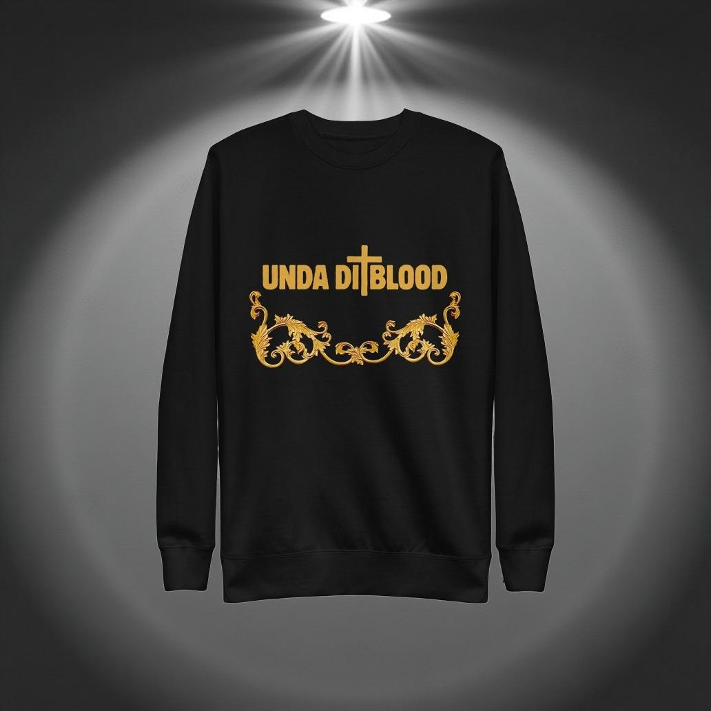 Pray Without Ceasing Unda Di Blood Barouque Unisex Premium Sweatshirt Print on The Back