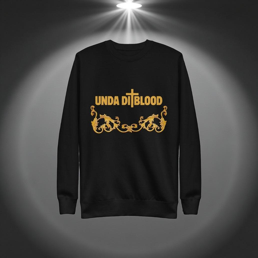 Pray Without Ceasing Unda Di Blood Barouque Unisex Premium Sweatshirt Print on The Back