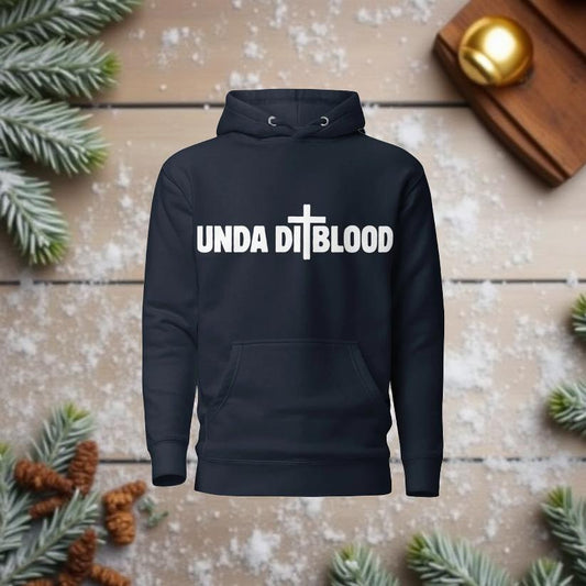 A CEO's Navy and White Print Unda Di Blood Unisex Hoodie