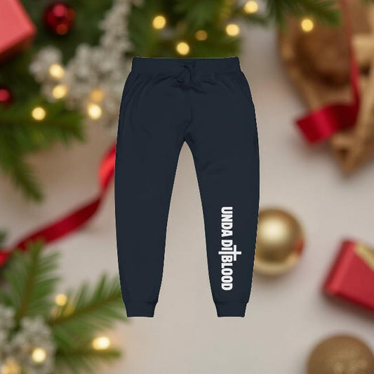 A CEO's Navy and White Print Unda Di Blood Unisex fleece sweatpants