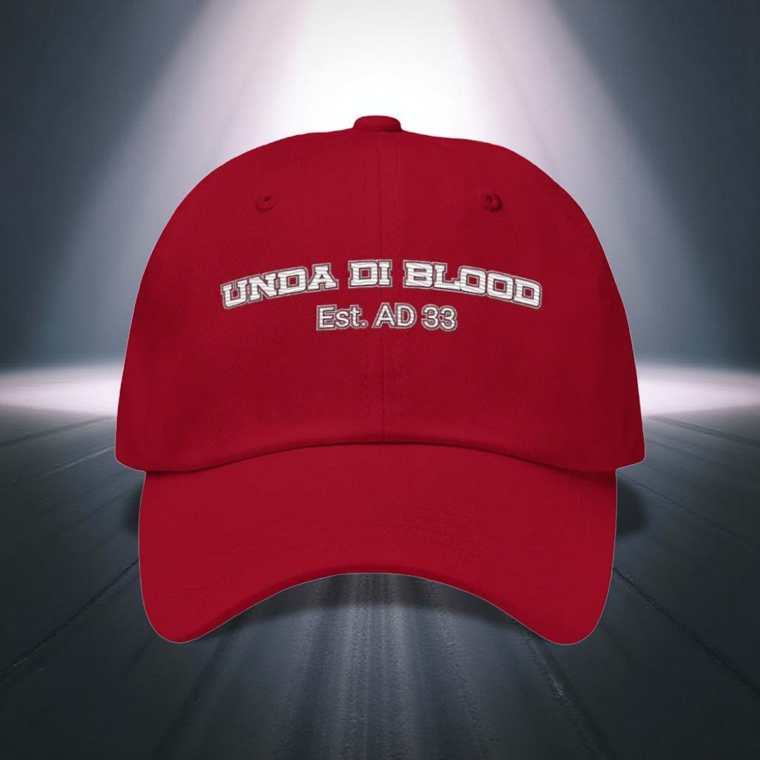 Est. AD 33 Unda Di Blood Embroidery Dad hat