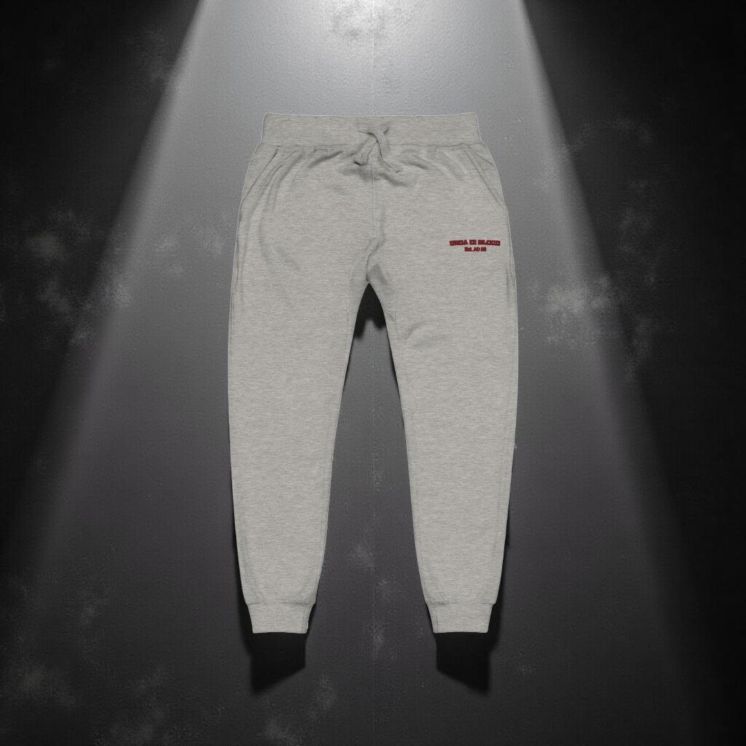 Est. AD 33 Unda Di Blood Maroon Embroidery Unisex fleece sweatpants