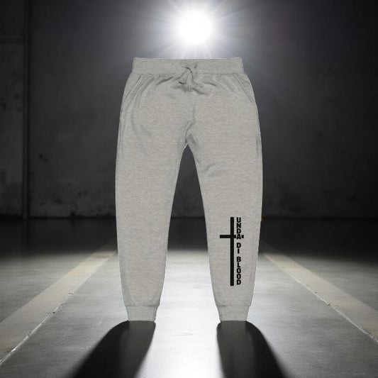 Black/White n Grey Cross Collection Unda Di Blood Print Unisex fleece sweatpants