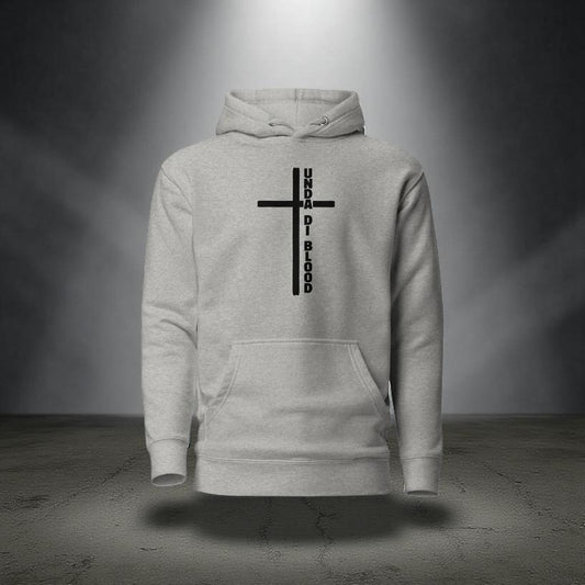 Black/White n Grey Cross Collection  Unda Di Blood Print Unisex Hoodie