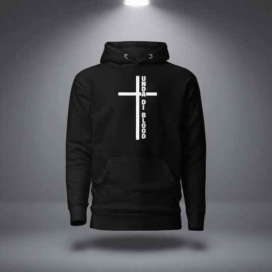 Black/White n Grey Cross Collection Unda Di Blood Print Unisex Hoodie