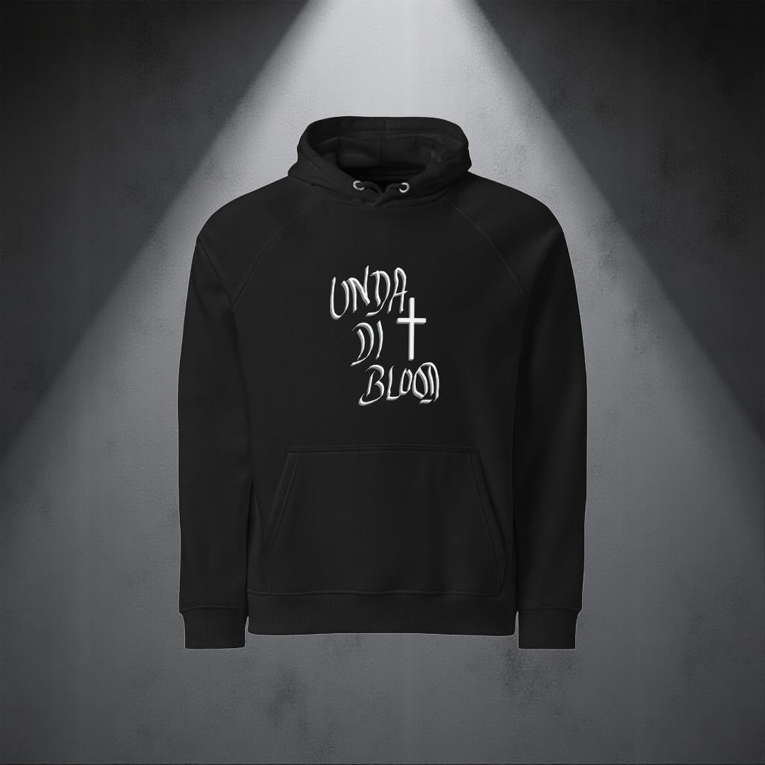A CEO'S Created Font Unda Di Blood Print on the back Unisex eco raglan hoodie