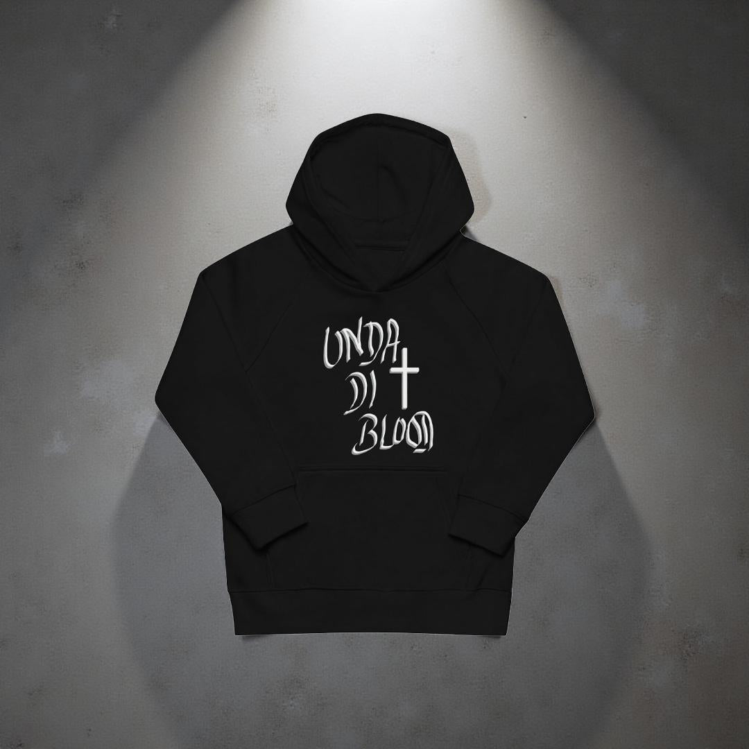 A CEO'S Created Font Unda Di Blood Print on the back Kids eco hoodie