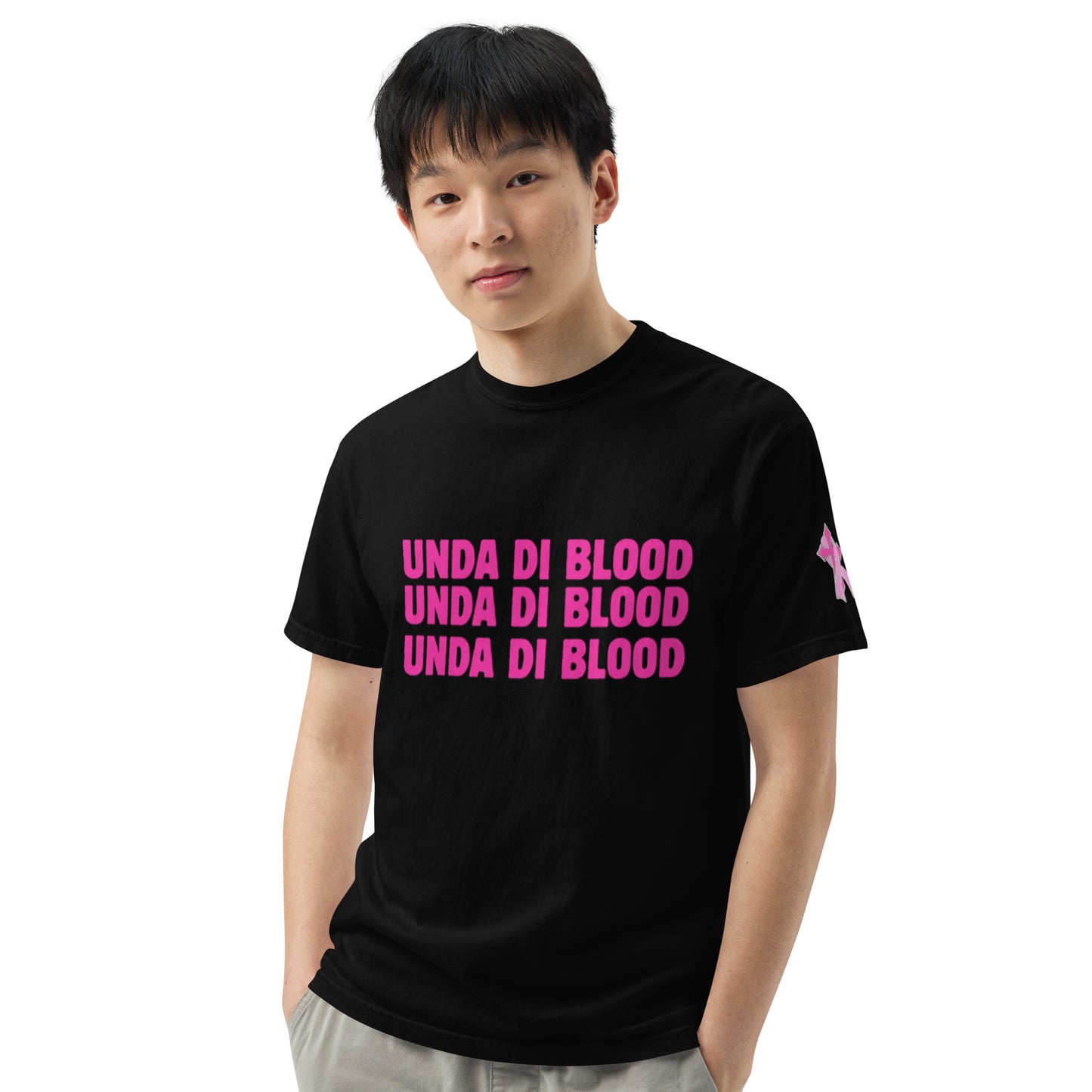 Black and Pink UDB Unisex garment-dyed heavyweight t-shirt